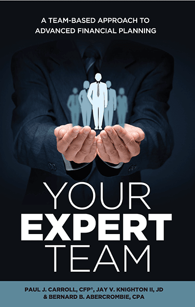 Book cover: Your Expert Team on financial planning, team support illustration.