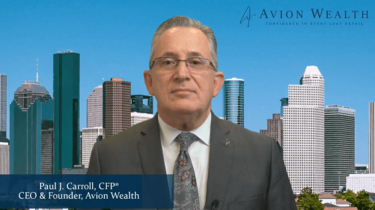 Avion Wealth CEO in front of a city skyline backdrop.