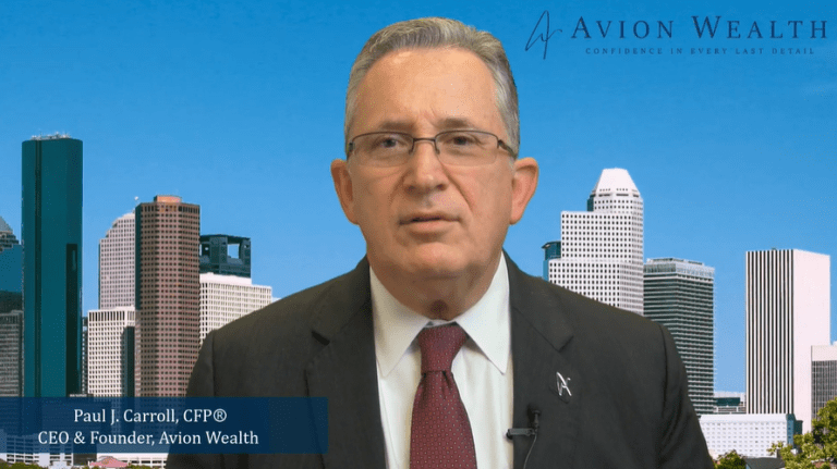 CEO speaking about Avion Wealth with cityscape backdrop.