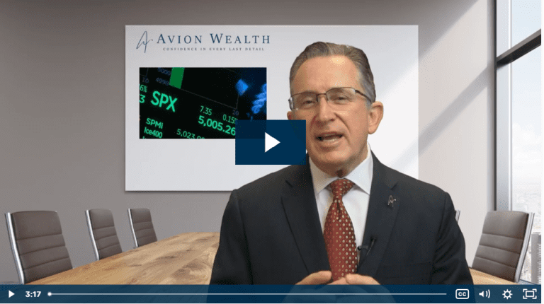 Business presentation on wealth management in conference room with SPX stock display.