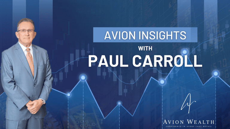 Avion Insights banner with host, graph background, and Avion Wealth logo.