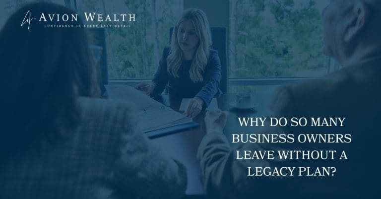 Businesswoman discussing legacy planning at Avion Wealth office.